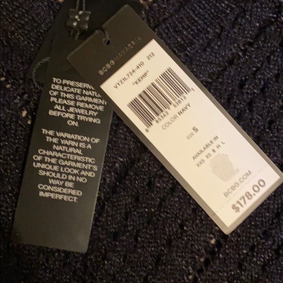 BCBGMAXAZRIA open knit asymmetrical sweater size S - Picture 4 of 4